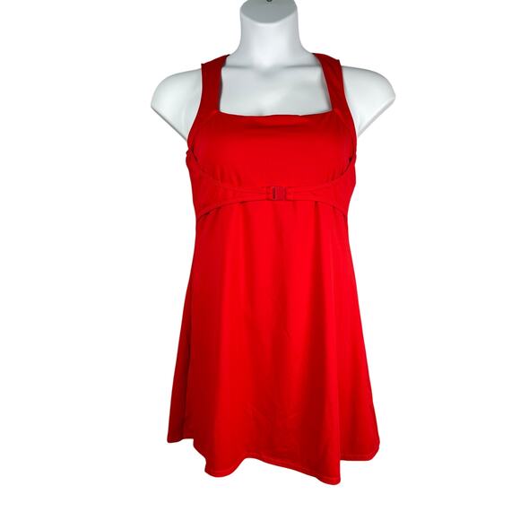Halara Dress Womens XL Red Buckle Front Padded Cups A-line Activewear Tennis - Picture 1 of 10